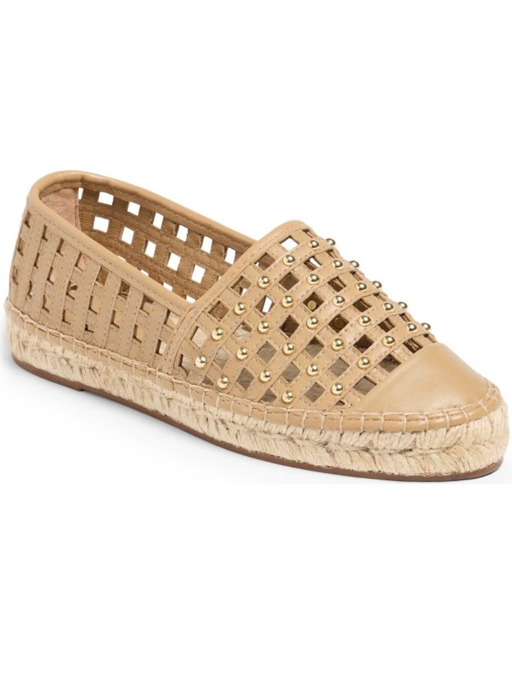 Cinq a sept Rochel Cage Studded beige Espadrille Cap Toe Flat size 38 - Picture 1 of 8